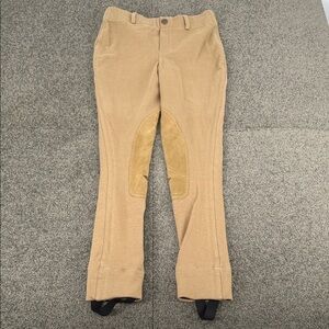 Ruff Rider Pants Youth 10 Tan Equestrian Riding Pants Starter Low Rise Pull On